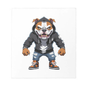 Städtischer Alpha Bulldogge � Street Style Maskott Notizblock