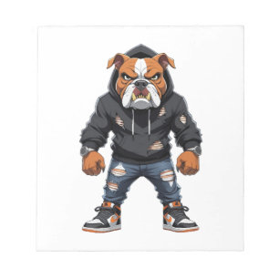 Städtischer Alpha-Bulldogge � Street-Style-Maskott Notizblock