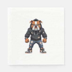Städtischer Alpha-Bulldogge � Street-Style-Maskott Serviette