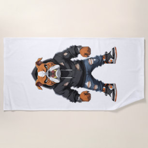 Städtischer Alpha-Bulldogge � Street-Style-Maskott Strandtuch