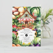 Städtischer Bauer Markt Geburtstag Einladung (Stehend Vorderseite)