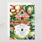 Städtischer Bauer Markt Geburtstag Einladung (Vorne/Hinten)