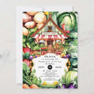 Städtischer Bauer Markt Geburtstag Einladung