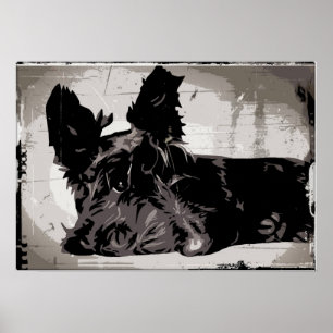 Städtischer Entwurf Scottish-Terriers Poster