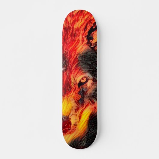Städtischer Feuer-Wolf-Weisen-kundenspezifischer Skateboard (Vorne)