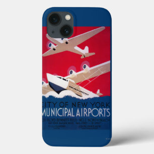 Städtischer Flughafen-Vintages Plakat New York Case-Mate iPhone Hülle