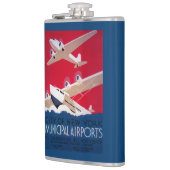 Städtischer Flughafen-Vintages Plakat New York Flachmann (Links)