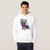 Städtischer Graffiti-Hund Hoodie (Vorne ganz)