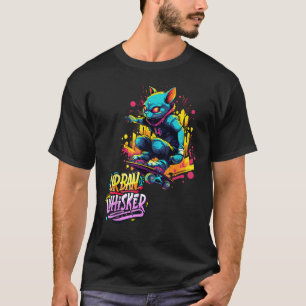Städtischer Katzencharme Katzenkunst im Stil T-Shirt