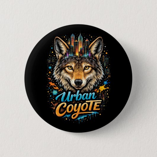 Städtischer Kojote Button (Vorderseite)