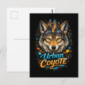 Städtischer Kojote Postkarte (Vorne/Hinten)