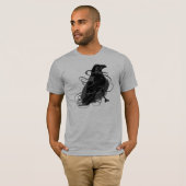 Städtischer künstlerischer LoneCrow schwarzer T - T-Shirt (Vorne ganz)