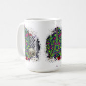 Städtischer Neon-Graffiti-Eiffelturm Kaffeetasse (Vorderseite Links)