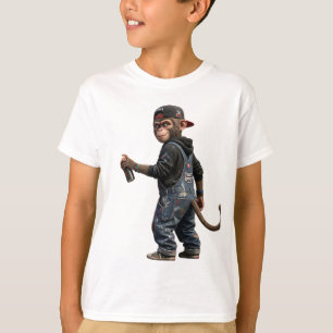 Städtischer Primat- Street-Artist beim Sprühen ein T-Shirt