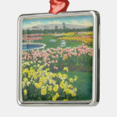 Städtischer Rosen-Garten in Santa Clara County Silbernes Ornament (Links)