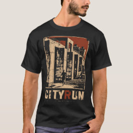 Städtischer Runner Cyberpunk City Design T-Shirt