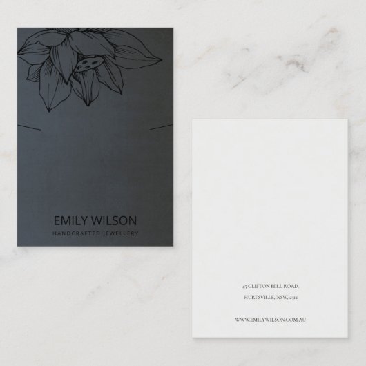 STÄDTISCHER SCHWARZ AUF SCHWARZEM LOTUS EINFACHER VISITENKARTE (Vorne/Hinten)