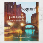 Städtischer Sommer zum Geburtstag Weinetikett (Einzelnes Label)