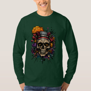 Städtischer Totenkopf-Graffiti-Farbspritzer-Straße T-Shirt