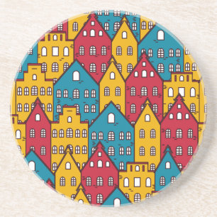 Städtisches Abstrakt: Vintage-Stadtmuster Getränkeuntersetzer