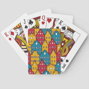 Städtisches Abstrakt: Vintage-Stadtmuster Spielkarten