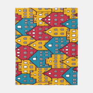 Städtisches abstrakt: Vintages Stadtbild Fleecedecke