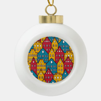 Städtisches abstrakt: Vintages Stadtbild Keramik Kugel-Ornament