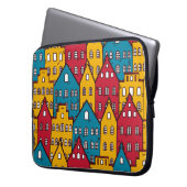 Städtisches abstrakt: Vintages Stadtbild Laptopschutzhülle (Vorderseite Links)