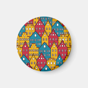Städtisches abstrakt: Vintages Stadtbild Magnet