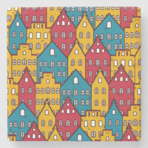 Städtisches abstrakt: Vintages Stadtbild Steinuntersetzer