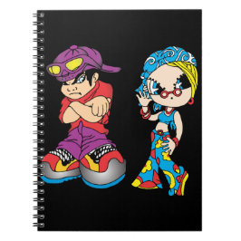 Städtisches Cartoon-Duo-T-Shirt Notizblock