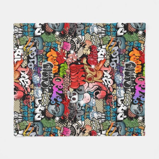 Städtisches dynamisches Straßenkunst Fleecedecke (Vorderseite (Horizontal))
