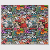 Städtisches dynamisches Straßenkunst Geschenkpapier (Flach)