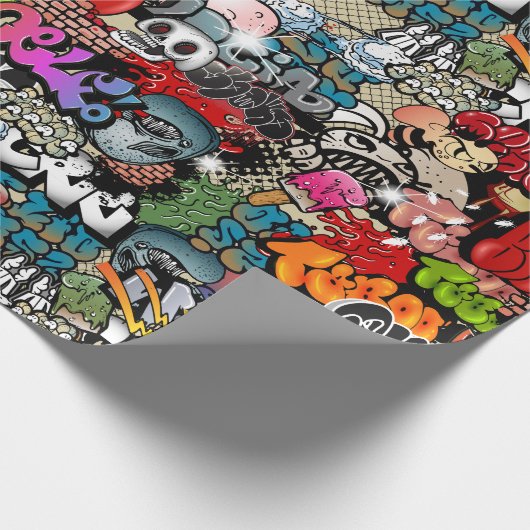 Städtisches dynamisches Straßenkunst Geschenkpapier (Ecke)