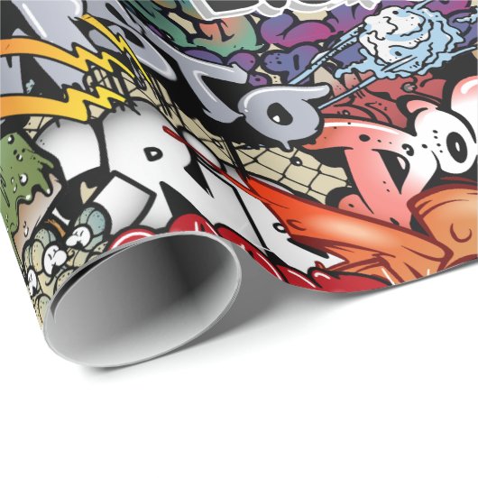 Städtisches dynamisches Straßenkunst Geschenkpapier (Rolleneckpunkt)