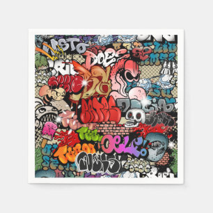 Städtisches dynamisches Straßenkunst Serviette