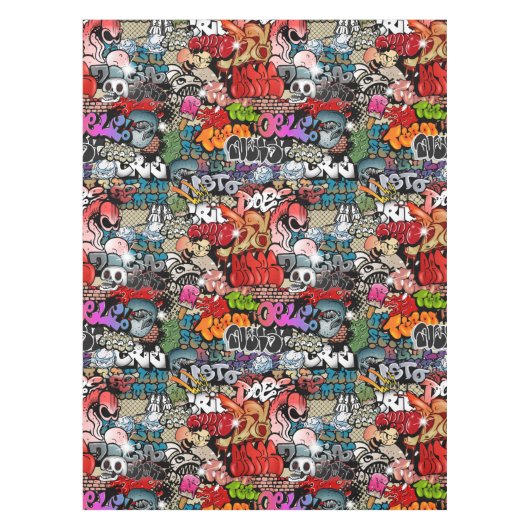 Städtisches dynamisches Straßenkunst Tischdecke (Vorderseite)