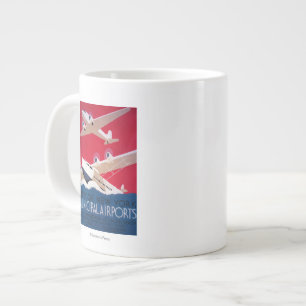 Städtisches Flughafen-Flugblatt New York City Jumbo-Tasse