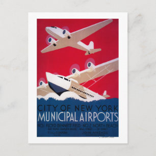 Städtisches Flughafen-Flugblatt New York City Postkarte