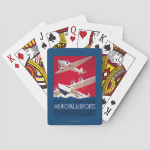 Städtisches Flughafen-Flugblatt New York City Spielkarten
