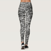 Städtisches Grunge-Gekritzel Leggings (Rückseite)