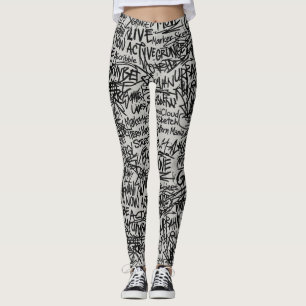 Städtisches Grunge-Gekritzel Leggings