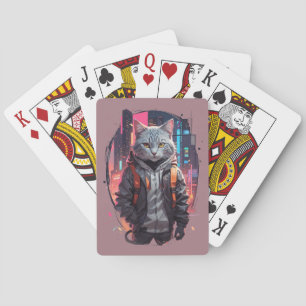 Städtisches Katzendesign Spielkarten