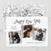 STÄDTISCHES MODERNES GLÜCKLICHES NEUJAHR FEIERTAGSKARTE (Vorne/Hinten)