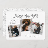 STÄDTISCHES MODERNES GLÜCKLICHES NEUJAHR (SILVER) FEIERTAGSKARTE (Vorne/Hinten)