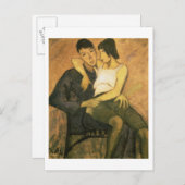 Städtisches Paar, 1920 (Öl auf Leinwand) Postkarte (Vorne/Hinten)