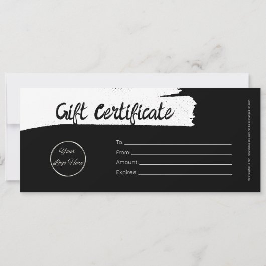 Städtisches Schwarz mit Logo-Geschenkgutschein (Rückseite)