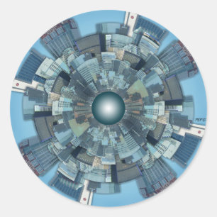 Städtisches Sprachen Runder Aufkleber