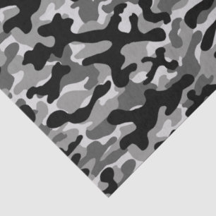 Städtisches Tarnmuster in Schwarz und Grau Seidenpapier