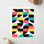 Städtisches, trendiges, farbenfrohes, modernes gra mitteilungskarte (Vorderseite/Rückseite Beispiel)